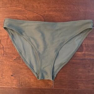 H&M Women's Size 8 Green Ribbed Bathing Suit Bottoms